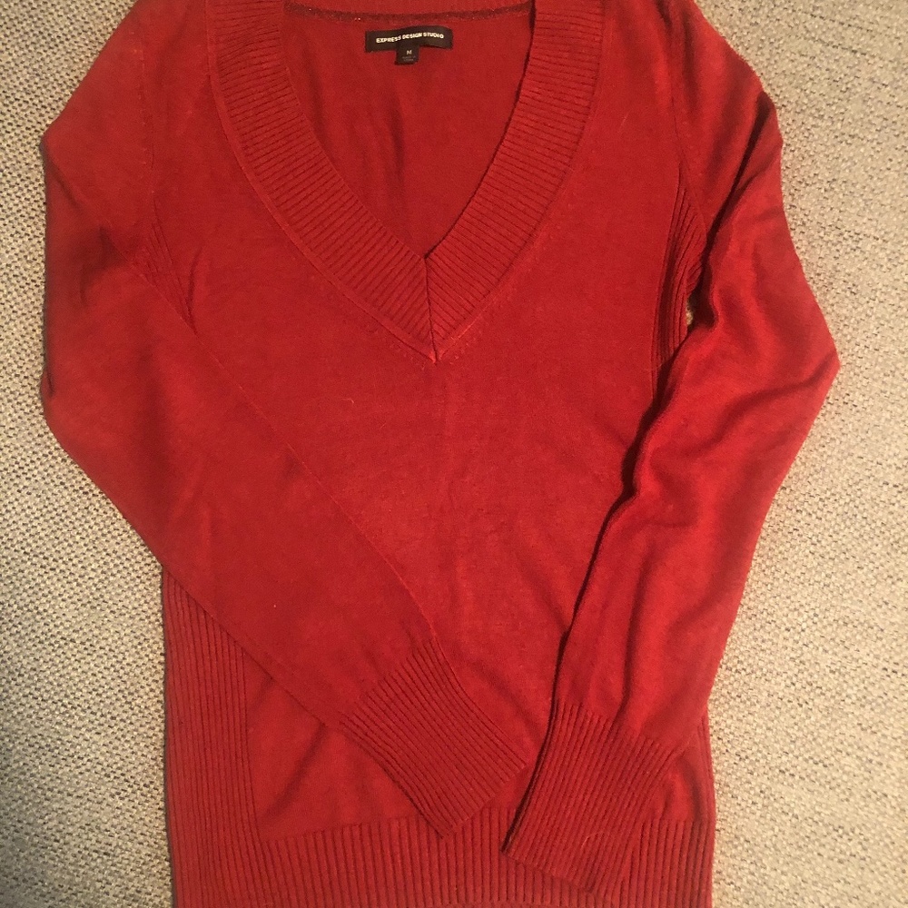 Express orange v-neck sweater
